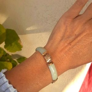 Jade "Good Fortune" Bracelet. 14k over sterling